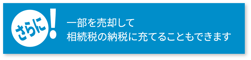 さらに！一部を売却して相続税の納税に充てることもできます